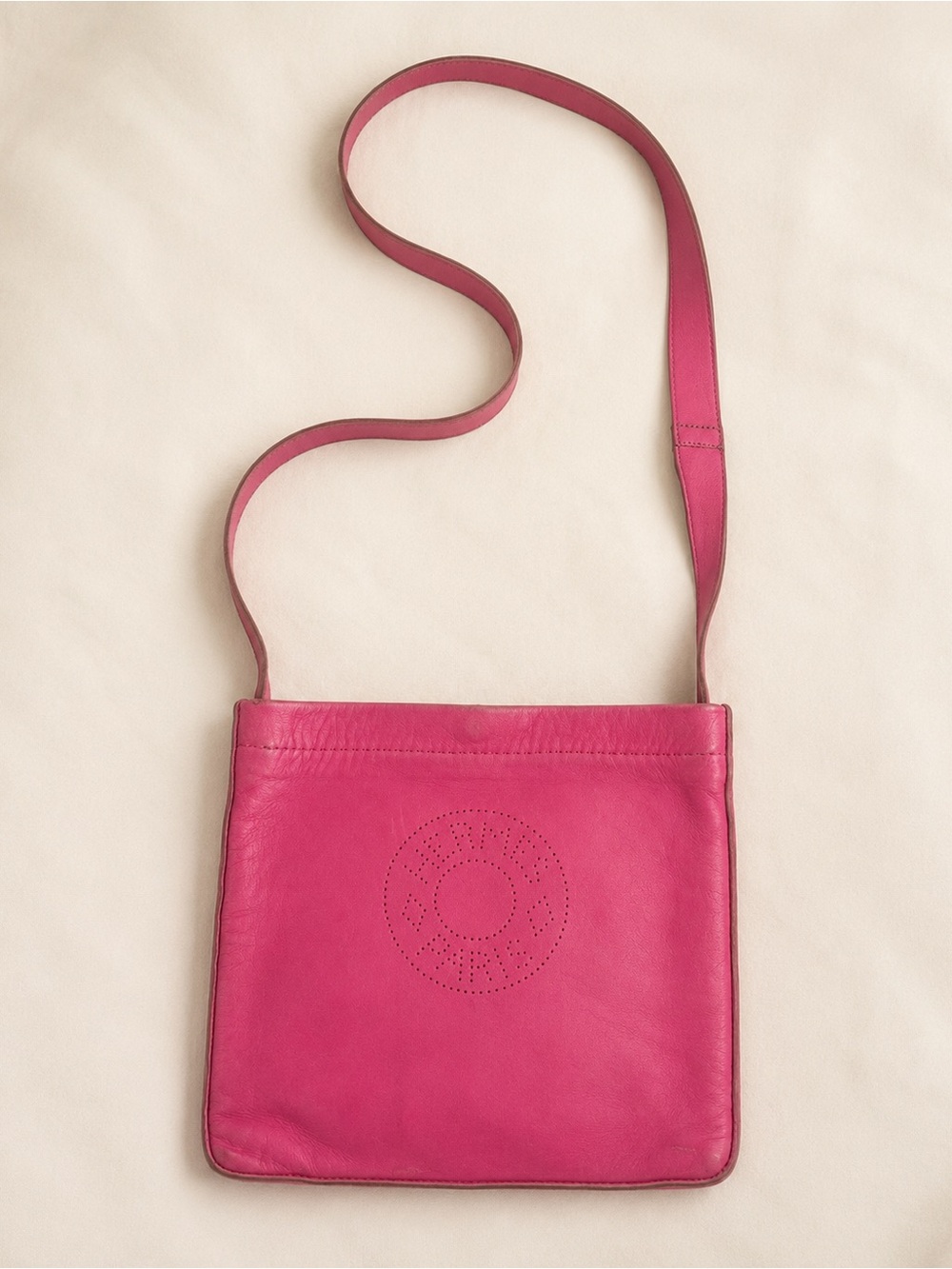 Hermes Milo Clou de Selle Pink Fuchsia Lambskin Crossbody Bag COA